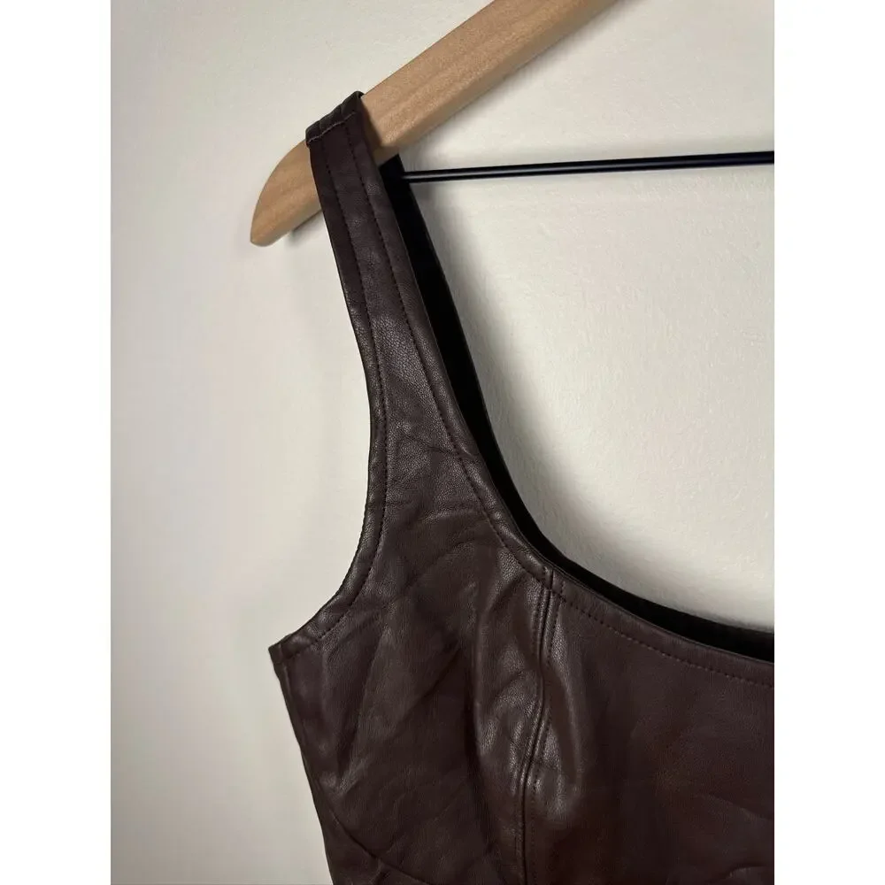 Banana Republic Faux Leather Cropped Tank Top - Picture 6 of 8